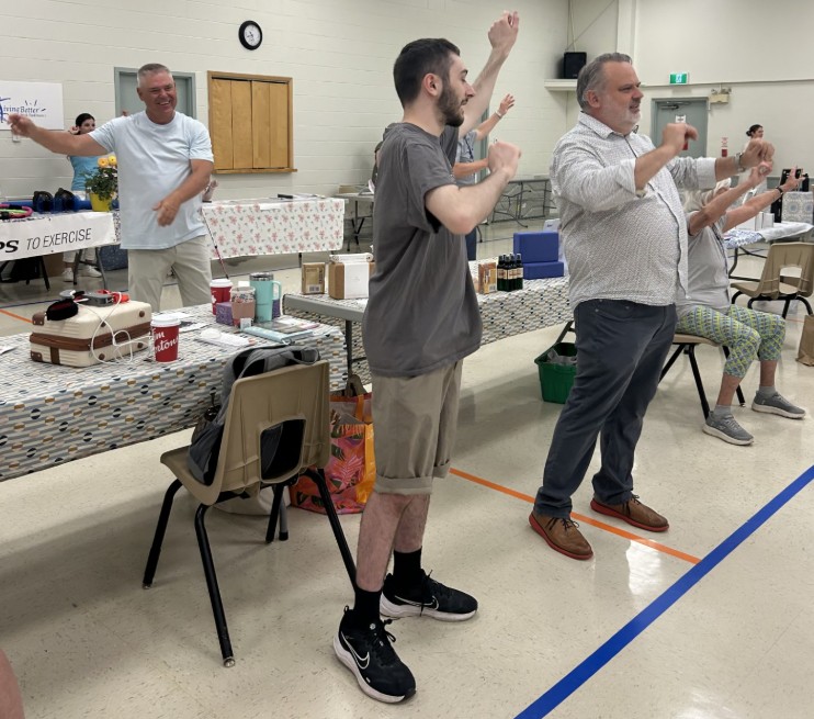 Participants doing exercises at Parkinson's Festival