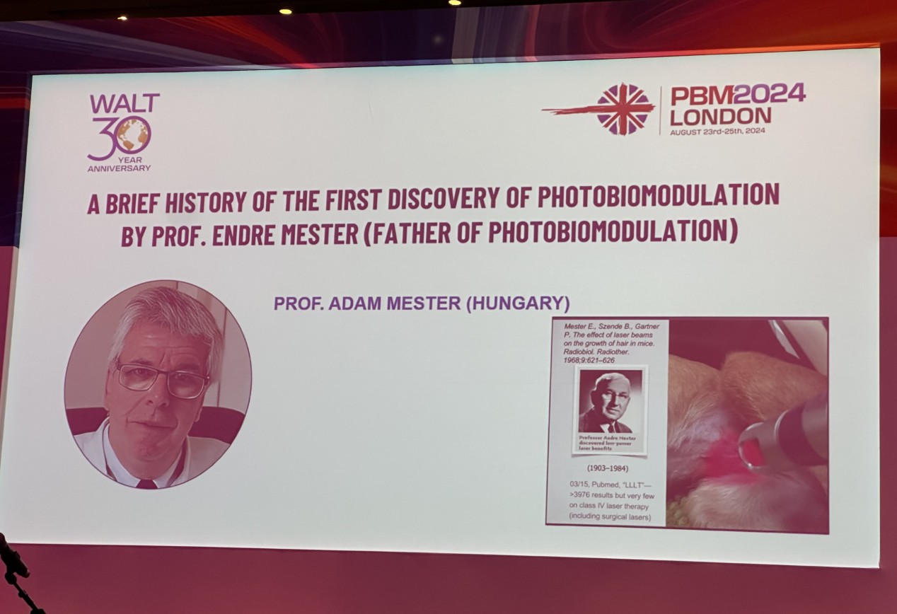 Presentation on photobiomodulation history at PBM2024